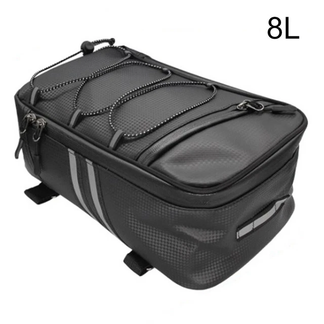 Borsa bici capacità 8 L per portaoggetti posteriore con cinghie regolabili e ci