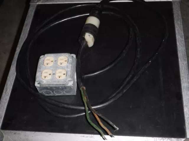 Single Leg Breaker Panel Tie-In. Dual Duplex Metal Box. 20A 120V Plug-In. Twist.
