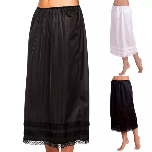 Womens Skirt Underskirt Indoor M~3XL Soild Color Daily Extender Long Skirt