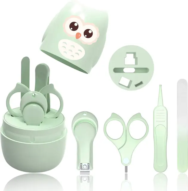 Set Manicure Neonati| Kit 4-In-1 per Baby, Con Forbicine, Tagliaunghie, Lima E P