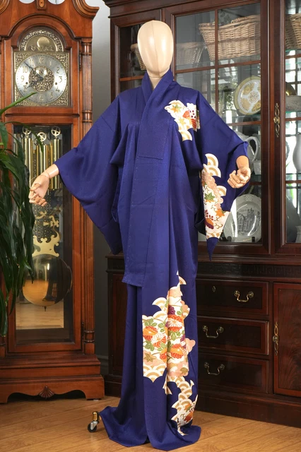Dear Vanilla Japanese Silk Homongi Kimono Women's Authentic Japan Vintage Mint