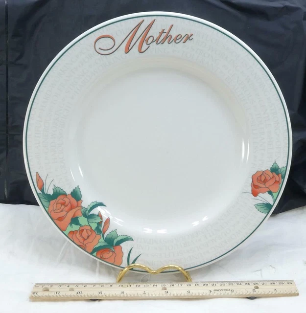 Vintage Syracuse China Large Mother's Day Plate Roses Flowers 12"  !!