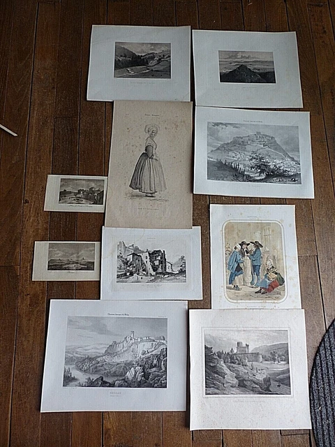 Auvergne  Gravures Anciennes Lot De 10