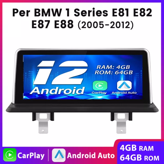 4+64G Carplay Autoradio WIFI Android12 Per BMW 1Series E81 E82 E87 E88 2005-2012