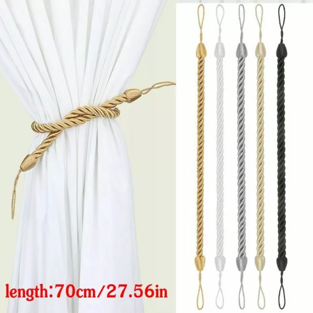 2Pcs Handmade Curtain Rope Tie Backs Window Tieback Bandage Holdbacks Home Decor