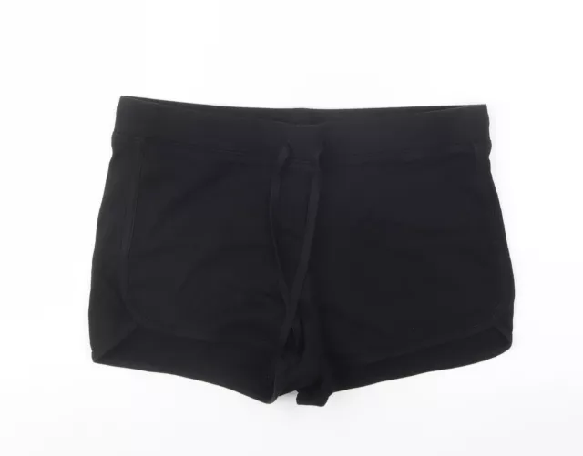 Papaya Womens Black Cotton Hot Pants Shorts Size 12 Regular