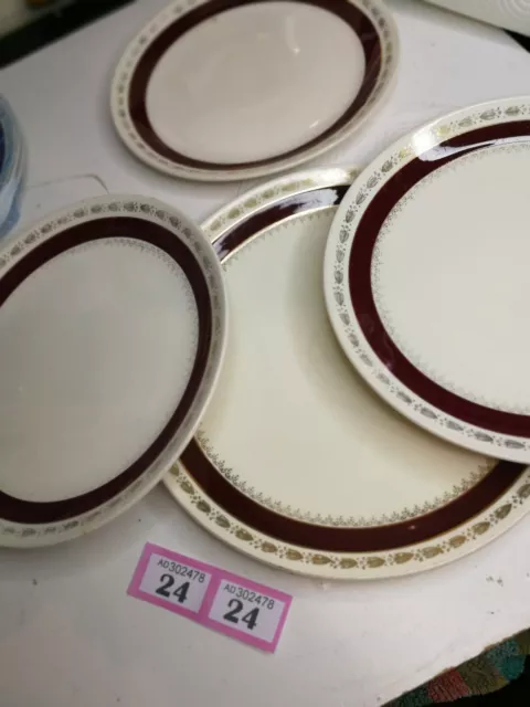 4 X Crown Ducal  Warwick 6932 China Dinner - Plates 3 + 1 Large