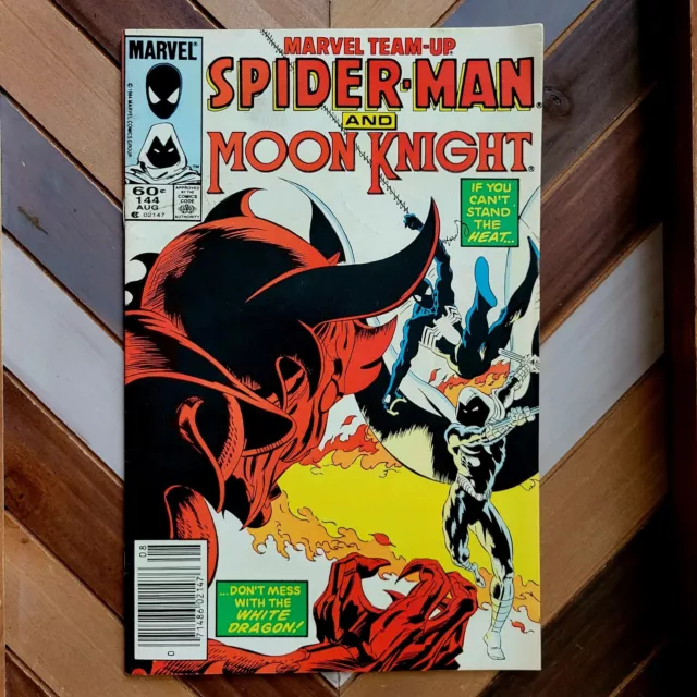 Marvel Team-Up #144 FN+ (Marvel 1984) Spider-Man + Moon Knight vs White Dragon