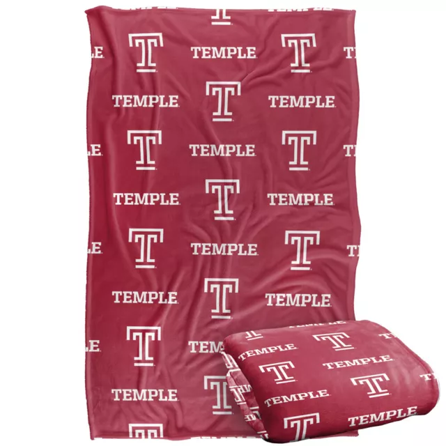 Temple University Logo Pattern Silky Touch Super Soft Throw Blanket