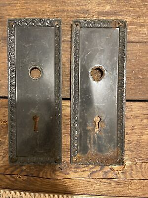 🏅PAIR Antique/Vintage Ornate Back Plates, Victorian, Art Deco, Door Hardware 2