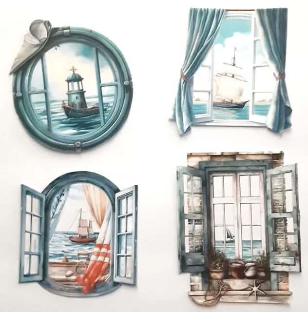 3D UPick Windw Water Scenes Lighthouses Boats Scrapbook Card Embellishment 3896
