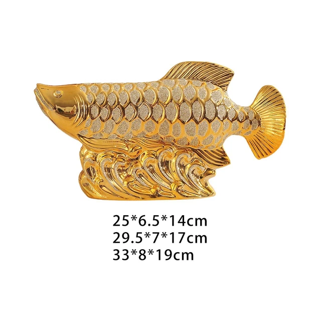 MODERN FISH STATUE Porcelain Figurine Ornament Ceramic Sculpture