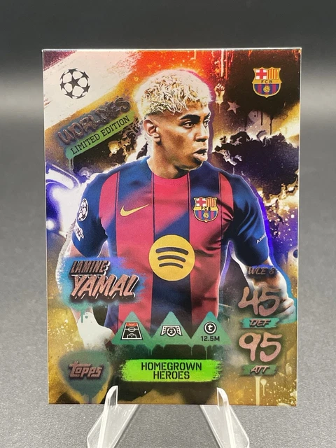 Carte Football Topps Match Attax 2024/25 - Lamine Yamal Blue Diamond (édition Limitée) Barcelone #BDLE2