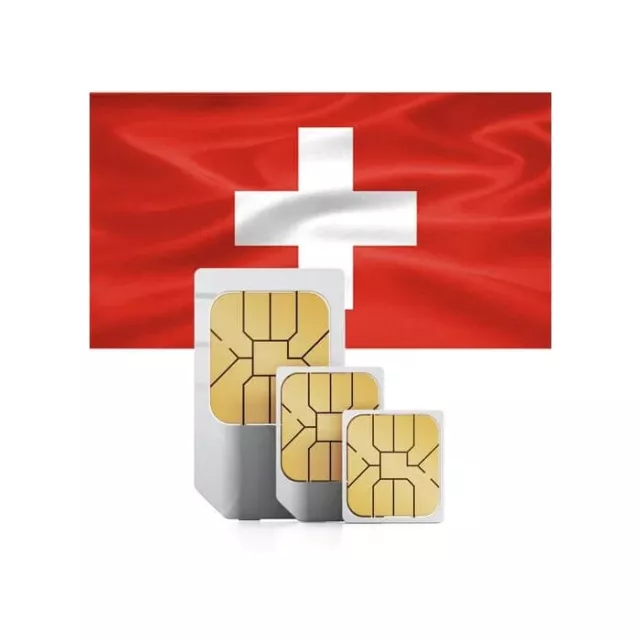 SIM Karte für die Schweiz / 10 GB + Anrufe innerhalb der EU für 1 Monat