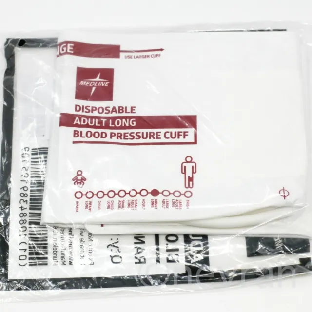 Medline MDS9923DML Disposable 2-Tube Blood Pressure Cuff Adult Long - 6 per lot