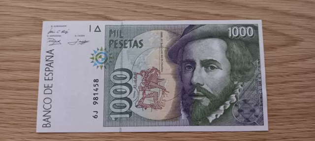 BILLETES-ESPAÑA-1992-1 billete 1000 pesetas-Serie 6J-Sin circular-UNC