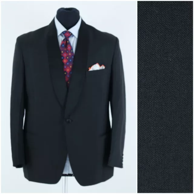 Blazer giacca da cena smoking nero BURLEIGH taglia UK 42S scialle colletto