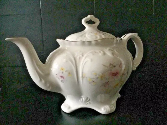 James Kent Old Foley Teapot Footed Fine Earthenware England Tea Pot in VGC