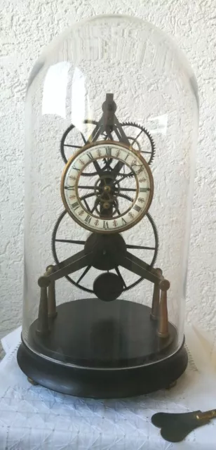 Skelettuhr, Skeletonclock, Kaminuhr, Tischuhr, Seidenfadenpendeluhr, 2