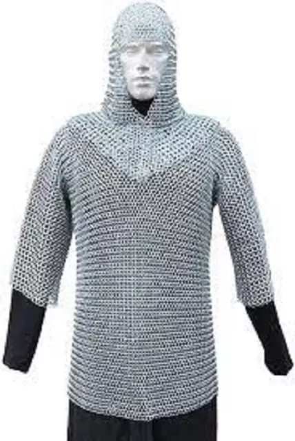 Habergeon Armor Aluminio Empalmado Grande Malla Camisa Cadena Correo