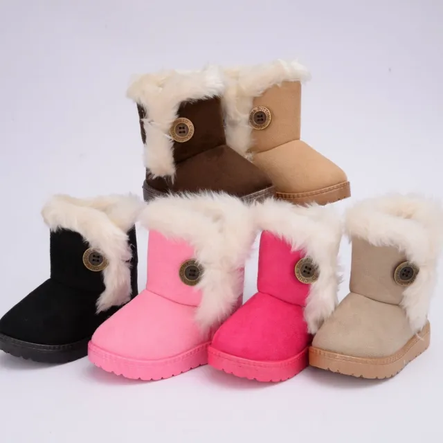 Stivaletti da neve invernali caldi bambini ragazzi ragazze pelliccia Chelsea scarpe per bambini Regno Unito