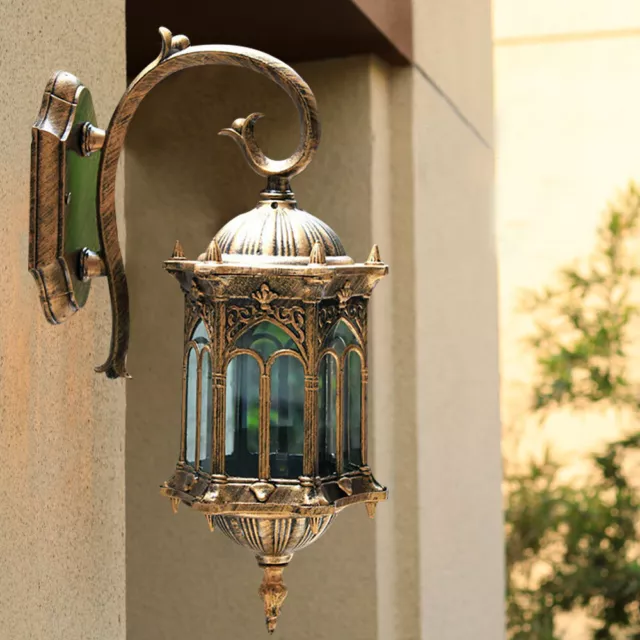 Antiguo accesorio de luz de linterna de colección aplique de pared lámpara de porche exterior impermeable