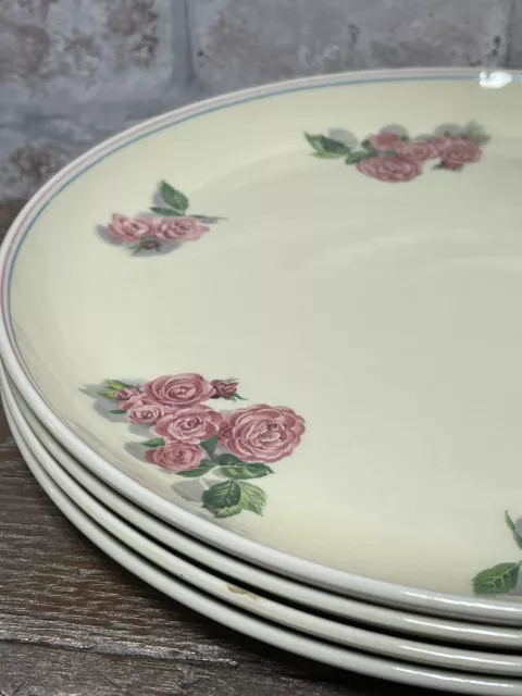 Cavitt Shaw Rosita pattern 131A 4 Dinner Plates C1930 1940 Pastel Florals