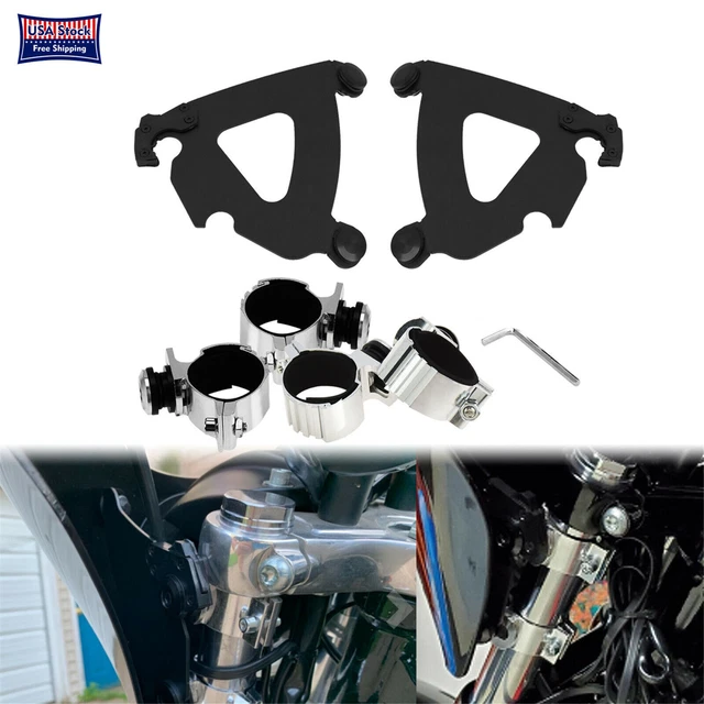 49mm Bracket Gauntlet Fairing Trigger Lock Mount Kit Fit For Dyna FXDB FXDC FXBB