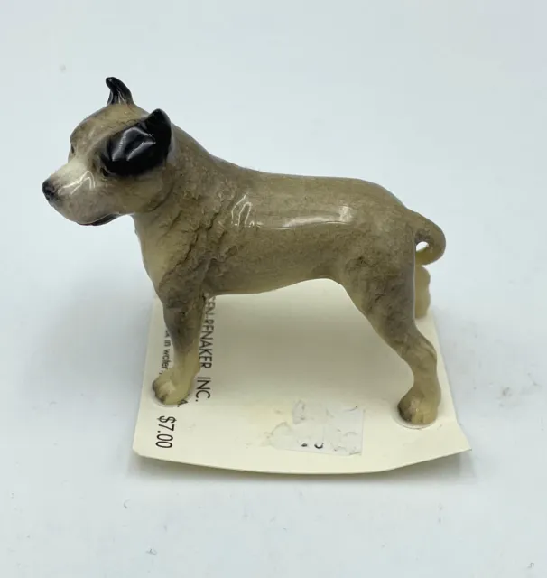 HTF Retired Hagen Renaker Porcelain Pit Bull Dog #03292 Figurine Original Card