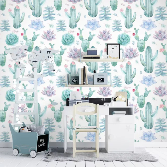 3D Succulent Cactus N741 Wallpaper Wall Mural Self-adhesive Uta Naumann Fay 2