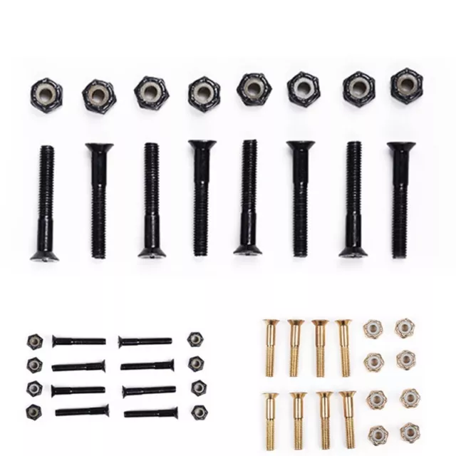 16pcs Set Replacement Skateboard Truck Hardware Longboard Mounting Screws Bolts