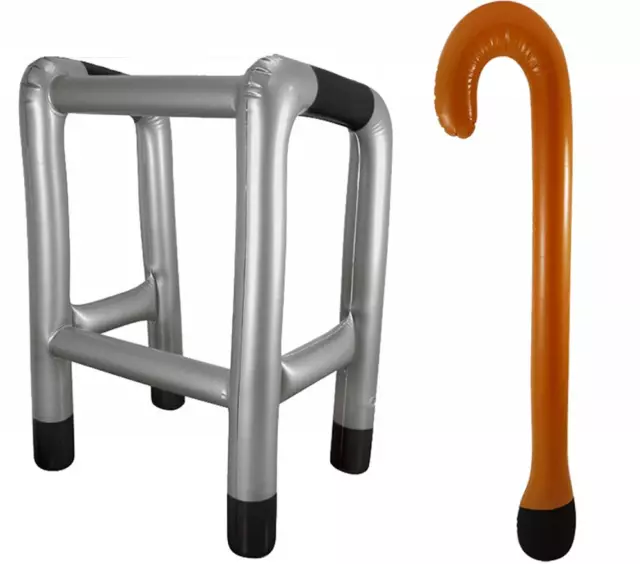 Inflatable Blow Up Zimmer Frame And/Or Walking Stick Novelty Present Joke