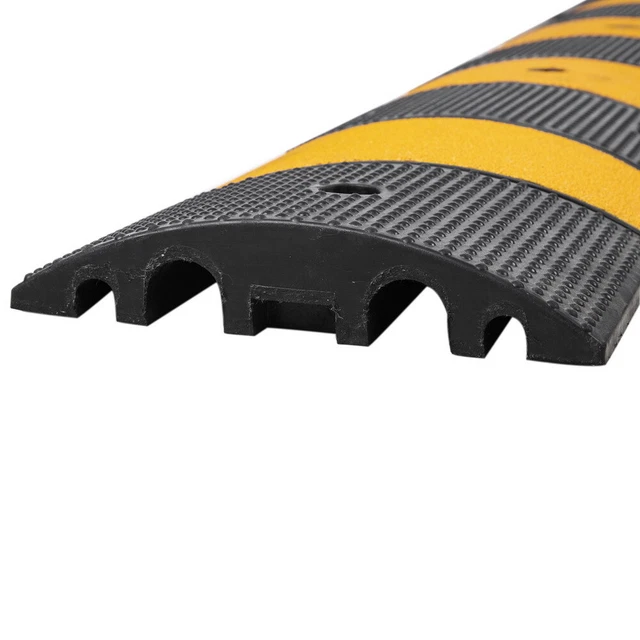 72"L Yellow Stripes Rubber Modular Portable Rubber Speed Bump