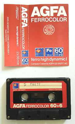 Mc Musicassetta Agfa Ferro Color 90 Vintage Compact Cassette Audiotape Usata °A 