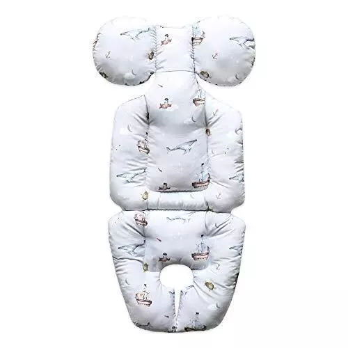Double Liner Reversible Stroller Car Seat Cushion Pad - Comfy Bichon