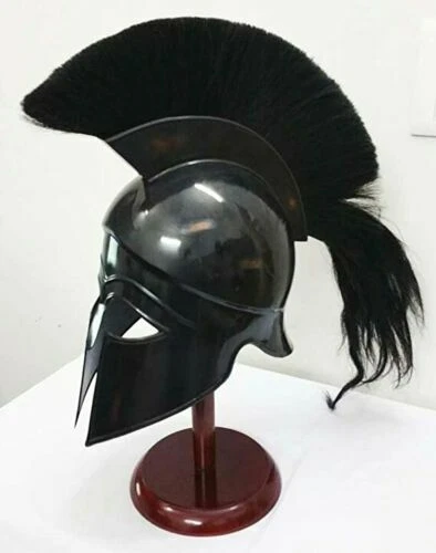 Casque Corinthien Spartiate - Réplique Médiévale Acier Avec Plume Rouge