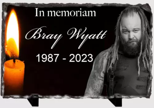 BRAY WYATT MEMORIAL Photo Slate 14x19cm WWE Wrestling Tribute Wrestler  £10.99 - PicClick UK