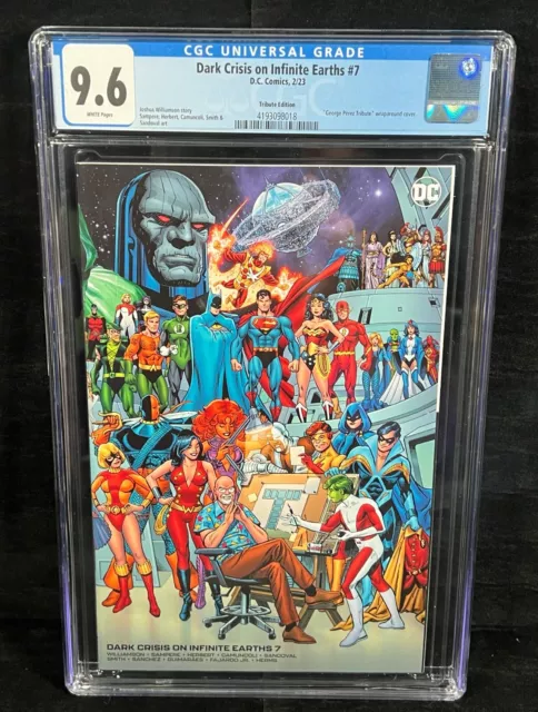Dark Crisis on Infinite Earths #7 9.6 CGC 2022 DC , George Perez Tribute Cover
