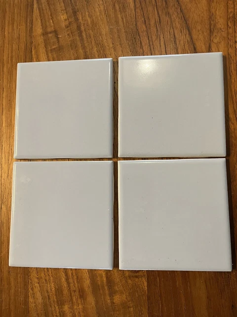 Lot of 4 Ceramic Tiles  4-3/8" Light Vermont Blue by Florida Tile Co. (NOS)