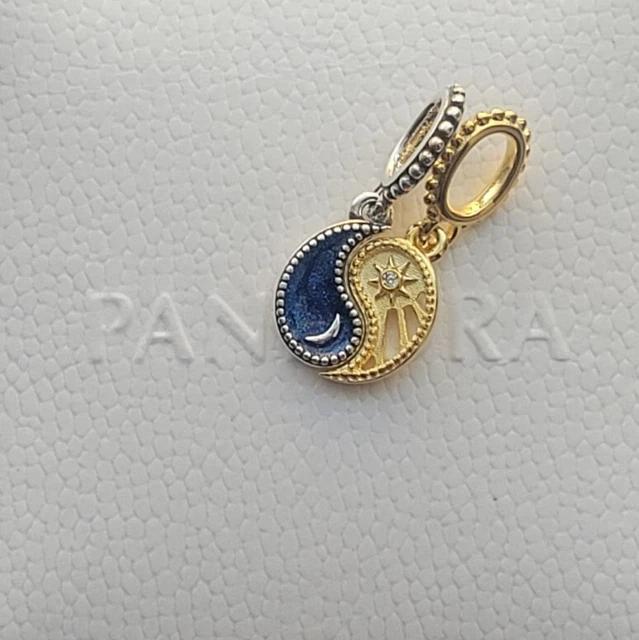 PANDORA Two Tone Splitable Sun and Moon Dangle Charm ALE MET