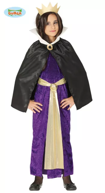 Costume Grimilde La Strega Carnevale Vestito Guirca Bambina Regina Halloween