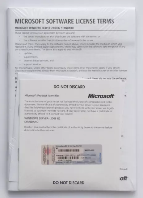 Microsoft Windows Server 2008 R2 Standard - HP-ROK - 64Bit - mit DVD -