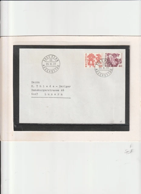 Schweiz - FDC Mi. Nr.  " 1102 + 1104 - Bern 25.08.1977 " echt gelaufen