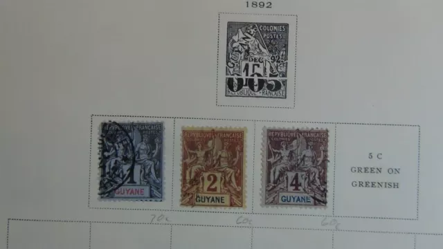 Stampsweis Fr Guiana collection on Scott Specialty pages est 74 stamps