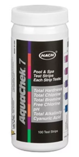 Aquachek Silver 7 WAY TEST STRIPS SILVER 7 / 1 POOL SPA 100 CT 551236