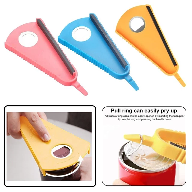 Lot de 6 ouvre-boîtes manuels colorés faciles à utiliser, outil d'ouverture de bague supérieure anti-fuite pour bouchon de boisson coca (1