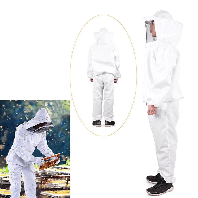 New Professional Polyester Body Beekeeping Bee Keeping Suit Veil Hood as