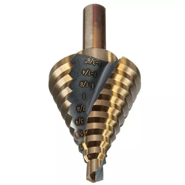 10-Sizes Spiral Flute Step Drill Bit Stainless Steel Multiple Hole Opener Cutter 3