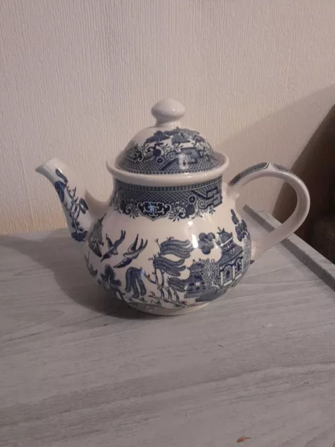 CHURCHILL England Willow Blue And White Original Pattern Teapot