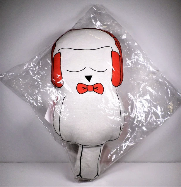 Auriculares de almohada Lil' Pyar Rebby The Owl rojos corbata blanca nuevos sellados guardería